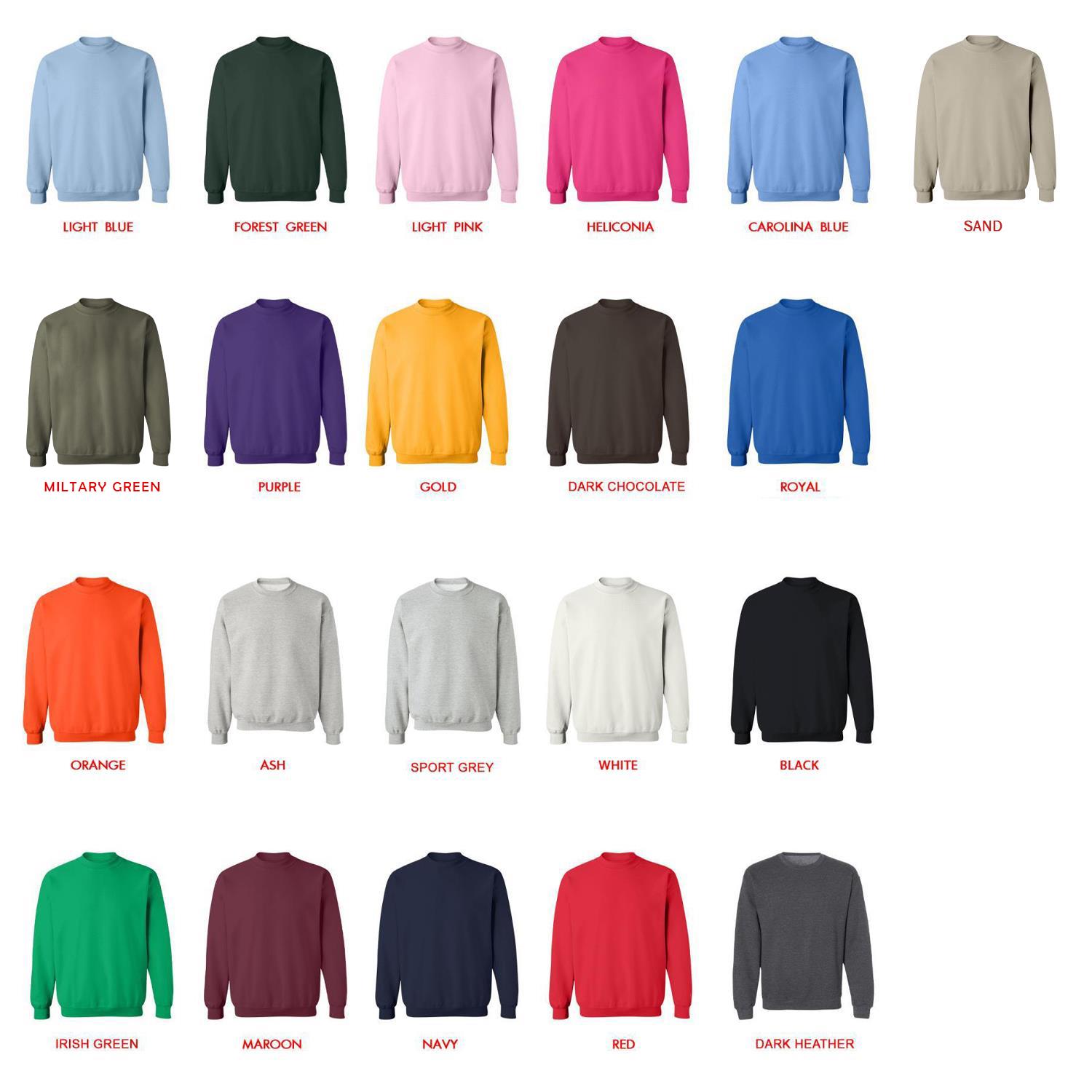 sweatshirt color chart - One Piece Gifts