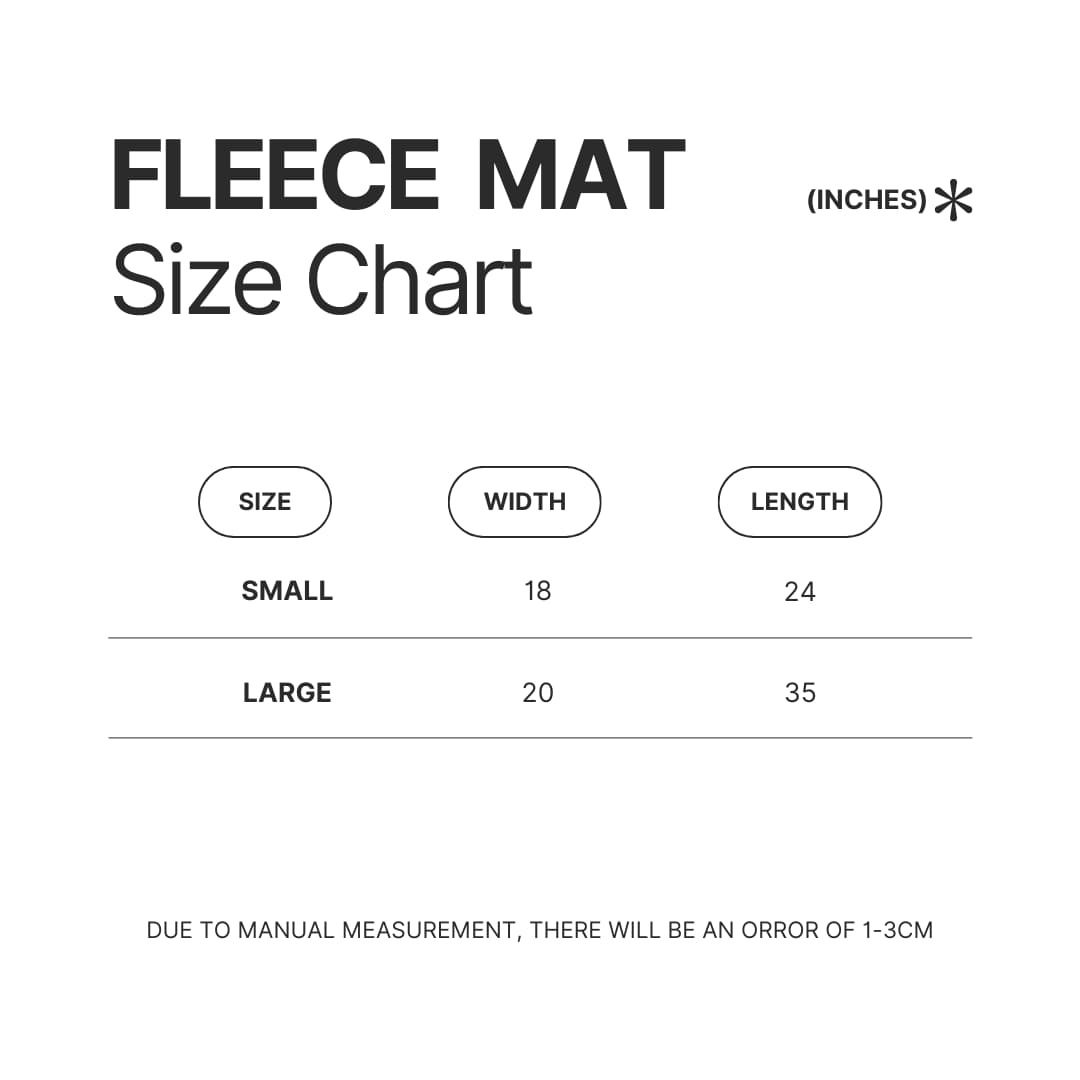 Fleece Mat Size Chart - One Piece Gifts Store