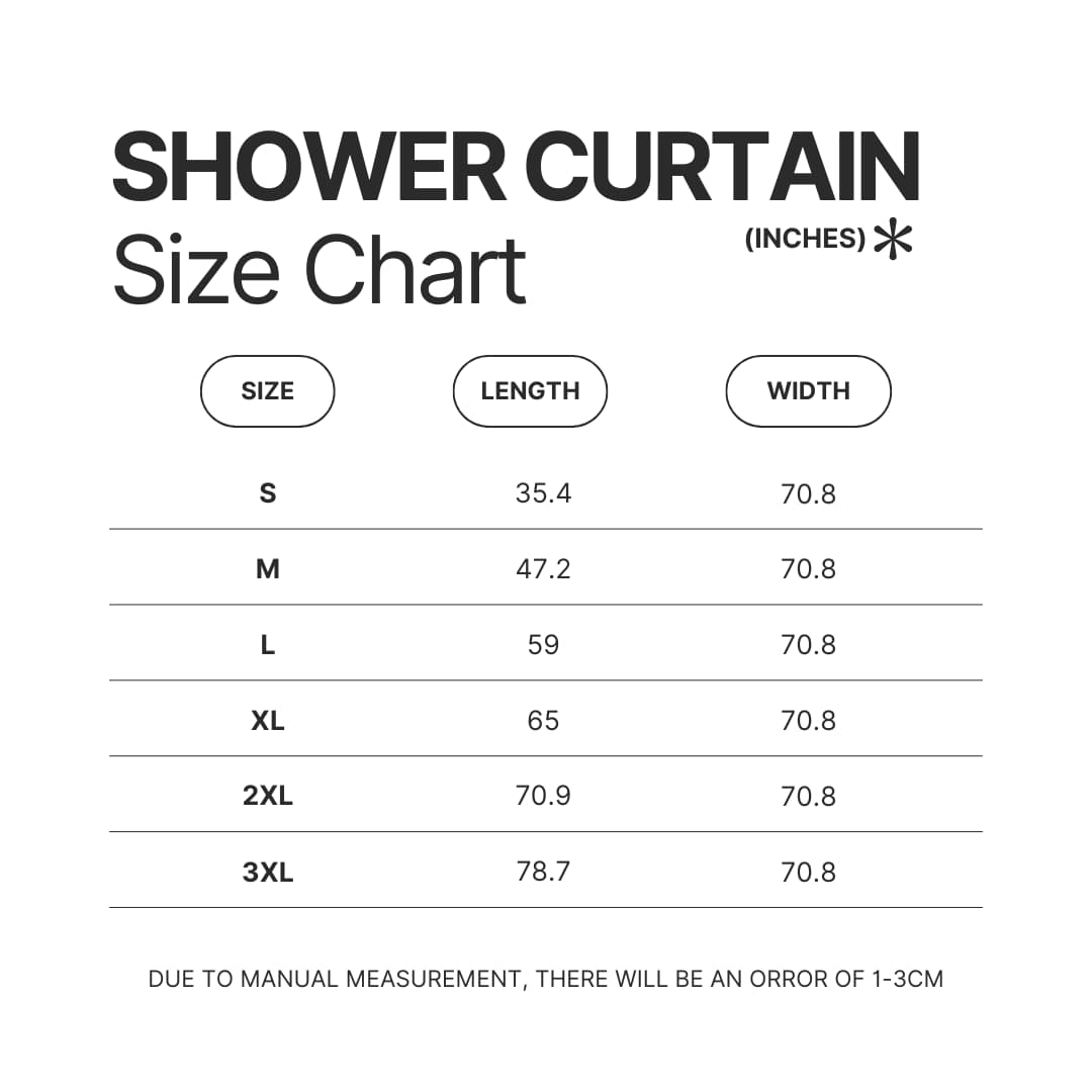 Shower Curtain Size Chart - One Piece Gifts Store