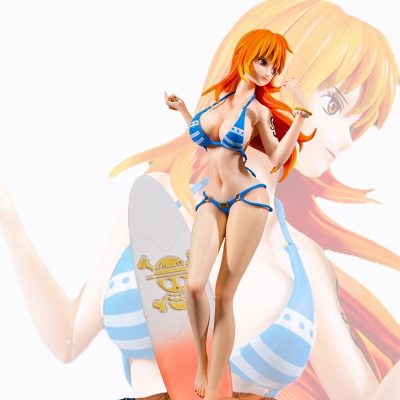 33cm Anime One Piece Nami Figure Fashion Sexy Beach Surf Swimsuit Girl Action Figurine Pvc Model - One Piece Gifts Store