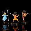 3pcs Set Anime One Piece 9cm Luffy Ace Sabo Figurine With Stick Weapoon Childhood PVC Action 1 - One Piece Gifts Store