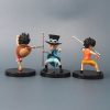 3pcs Set Anime One Piece 9cm Luffy Ace Sabo Figurine With Stick Weapoon Childhood PVC Action 3 - One Piece Gifts Store