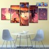 5 pieces handsome one piece portgas d ace canvas wall art 567 - One Piece Gifts Store