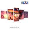 5 pieces handsome one piece portgas d ace canvas wall art 608 - One Piece Gifts Store