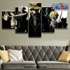 5 pieces one piece black team canvas wall art 431 - One Piece Gifts Store