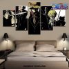 5 pieces one piece black team canvas wall art 476 - One Piece Gifts Store