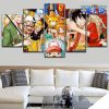 5 pieces one piece main characters canvas wall art 310 - One Piece Gifts Store