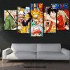 5 pieces one piece main characters canvas wall art 606 - One Piece Gifts Store