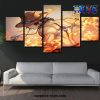 5 pieces one piece portgas d ace canvas wall art 851 - One Piece Gifts Store