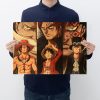 Anime One Piece Three Brothers White Beard Red Hair Dragon Kraft paper vintage poster bar cafe - One Piece Gifts Store