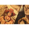 Anime One Piece Three Brothers White Beard Red Hair Dragon Kraft paper vintage poster bar cafe 4 - One Piece Gifts Store