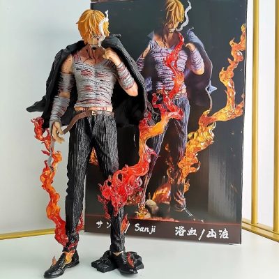 Hot 28cm One Piece Blood Sanji Figure Anime Collection Pvc Model Statue Thousand Sunny Zoro Luffy - One Piece Gifts Store