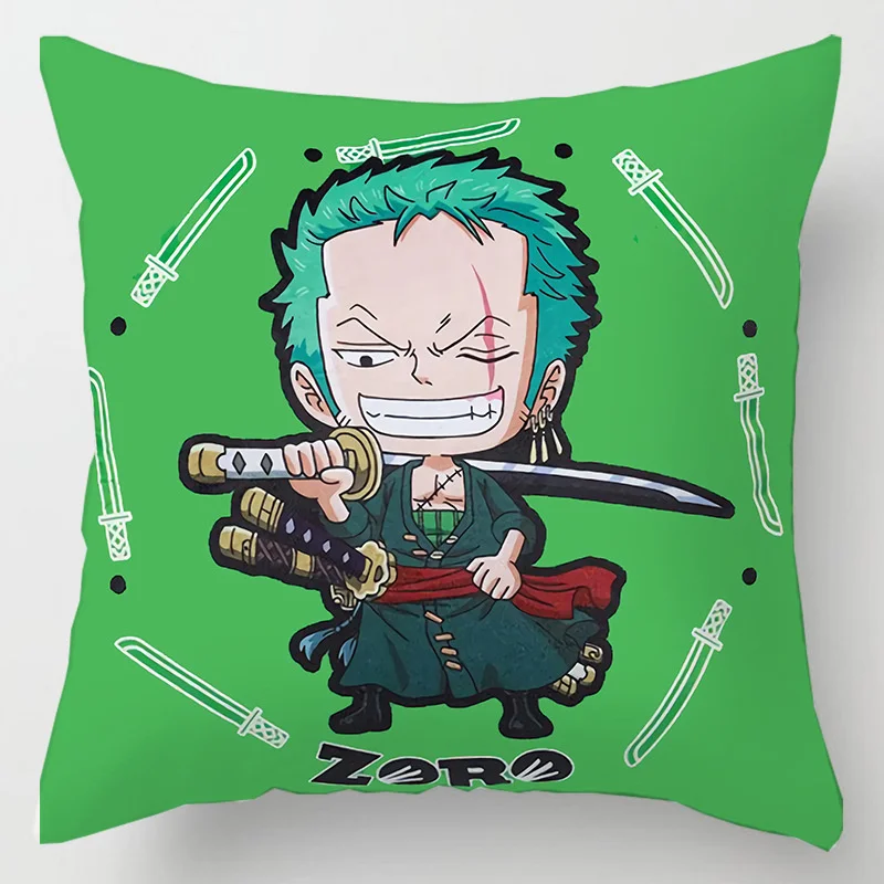 Hot Anime One Piece Figure Toys Roronoa Zoro Tony Chopper Nami Printed Pillows Cover Birthday Party 24 - One Piece Gifts Store