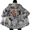 Luffy Gear 5 Comic Panels OP AOP Hooded Cloak Coat NO HOOD Mockup - One Piece Gifts