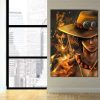 One Piece Blazing Fire Fist Ace Pirate Yellow 1pc Wall Art 3 - One Piece Gifts Store