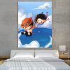 One Piece Chibi Luffy And Ace Jumps In The Ocean 1pc Canvas 1 - One Piece Gifts Store