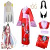 One Piece Cosplay Boa Hancock Costume Sexy Empire Red Kimono Dress Anime Clothing Halloween Costumes For - One Piece Gifts Store