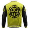 One Piece Heart Pirates Symbol Yellow Black Varsity Jacket Back - One Piece Gifts Store