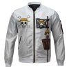 One Piece Luffy Cartoon Art Straw Hat Logo Bomber Jacket Front - One Piece Gifts Store