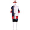 One Piece Portgas D Ace Cosplay Costume Adult Anime Kimono Sets and Hat Halloween Carnival Performance 1 - One Piece Gifts Store