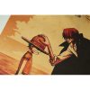 Room Decor Anime One Piece Sea revenge ancient kraft paper printed poster family room decorative aesthetics 4 - One Piece Gifts Store