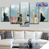 cute 5 pieces one piece team canvas wall art 945 - One Piece Gifts Store