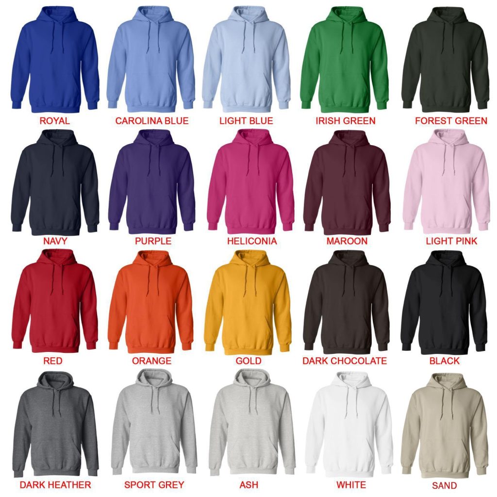 hoodie color chart 1 - One Piece Gifts Store