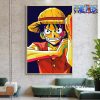 one piece wall art luffy straw hat canvas 713 - One Piece Gifts Store